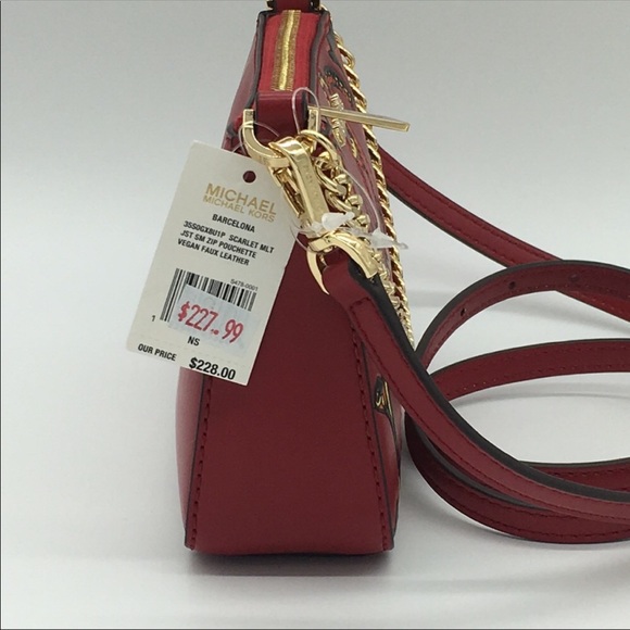 MICHAEL KORS BARCELONA SM ZIP POUCHETTE SCARLET - Picture 3 of 8